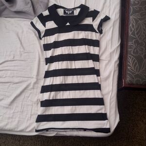 Killstar striped collared Beetlejuice mini dress size M